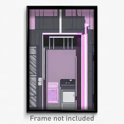 Pixel Art Poster - Anime Like Boiler Room (8 Bit Psychedelic Video Game Print)