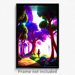 Pixel Art Poster - Flashy Grove (8 Bit Psychedelic Trippy Video Game Print)