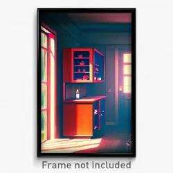 Pixel Art Poster - Bleak Hutch (8 Bit Psychedelic Trippy Weird Video Game Print)