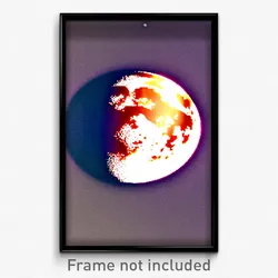 Pixel Art Poster - Round Moon (8 Bit Psychedelic Trippy Weird Video Game Print)