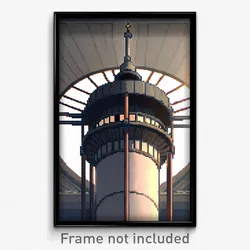 Pixel Art Poster - Circular Turret (8 Bit Psychedelic Trippy Video Game Print)