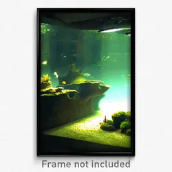 Pixel Art Poster - Murky Aquarium (8 Bit Psychedelic Trippy Video Game Print)