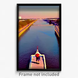 Pixel Art Poster - Accurate Waterway (8 Bit Psychedelic Trippy Video Game Print)