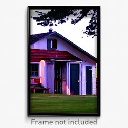 Pixel Art Poster - Quaint Outbuilding (8 Bit Psychedelic Video Game Print)
