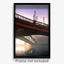 Pixel Art Poster - Esteemed Bridge (8 Bit Psychedelic Trippy Video Game Print)