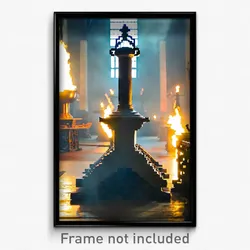 Pixel Art Poster - Elegant Forge (8 Bit Psychedelic Trippy Video Game Print)