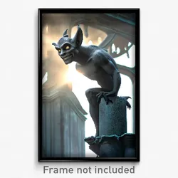 Pixel Art Poster - Grimy Gargoyle (8 Bit Psychedelic Trippy Video Game Print)