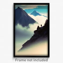 Pixel Art Poster - Frightening Mountain (8 Bit Psychedelic Video Game Print)