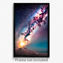Pixel Art Poster - Arctic Galaxy (8 Bit Psychedelic Trippy Video Game Print)