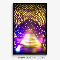 Pixel Art Poster - Golden Discotheque (8 Bit Psychedelic Video Game Print)