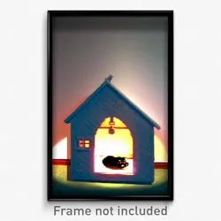 Pixel Art Poster - Hidden Cathouse (8 Bit Psychedelic Trippy Video Game Print)