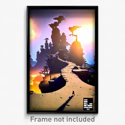Pixel Art Poster - Remarkable Badland (8 Bit Psychedelic Video Game Print)