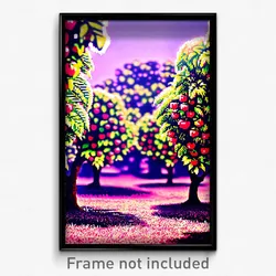 Pixel Art Poster - Bold Orchard (8 Bit Psychedelic Trippy Video Game Print)