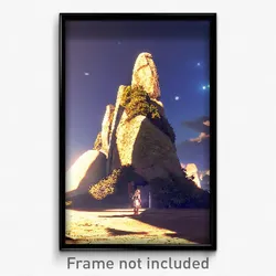 Pixel Art Poster - Peaceful Megalith (8 Bit Psychedelic Trippy Video Game Print)