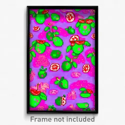 Pixel Art Poster - Fruity Fells (8 Bit Psychedelic Trippy Video Game Print)