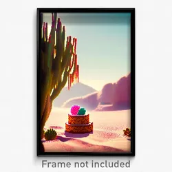 Pixel Art Poster - Sweet Desert (8 Bit Psychedelic Trippy Video Game Print)