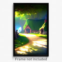 Pixel Art Poster - Ordinary Shire (8 Bit Psychedelic Trippy Video Game Print)