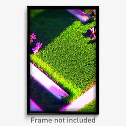 Pixel Art Poster - Detailed Lawn (8 Bit Psychedelic Trippy Video Game Print)