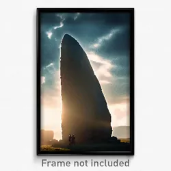 Pixel Art Poster - Dramatic Menhir (8 Bit Psychedelic Trippy Video Game Print)