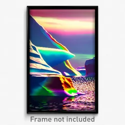 Pixel Art Poster - Multicolored Iceberg (8 Bit Psychedelic Video Game Print)