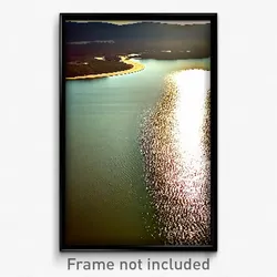 Pixel Art Poster - Deserted Reservoir (8 Bit Psychedelic Video Game Print)