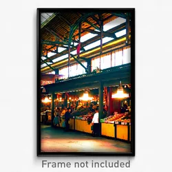 Pixel Art Poster - Outstanding Marketplace (8 Bit Psychedelic Video Game Print)