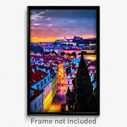 Pixel Art Poster - Famous Prague (8 Bit Psychedelic Trippy Video Game Print)