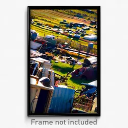 Pixel Art Poster - Cluttered Pasture (8 Bit Psychedelic Trippy Video Game Print)