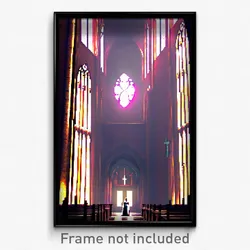 Pixel Art Poster - All Over The Place Cathedral (8 Bit Video Game Print)