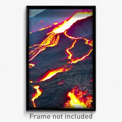 Pixel Art Poster - Tidy Lava Fields (8 Bit Psychedelic Trippy Video Game Print)