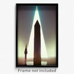 Pixel Art Poster - Triangular Obelisk (8 Bit Psychedelic Video Game Print)