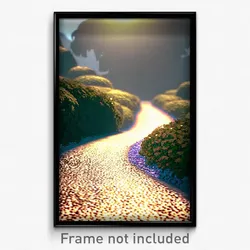 Pixel Art Poster - Bumpy Path (8 Bit Psychedelic Trippy Weird Video Game Print)