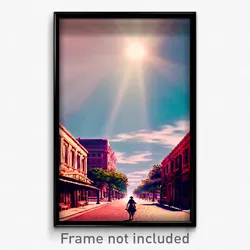 Pixel Art Poster - Bronze Avenue (8 Bit Psychedelic Trippy Video Game Print)