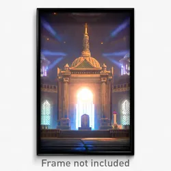 Pixel Art Poster - Giant Mausoleum (8 Bit Psychedelic Trippy Video Game Print)