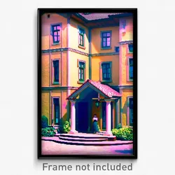 Pixel Art Poster - Modest Mansion (8 Bit Psychedelic Trippy Video Game Print)