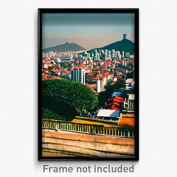 Pixel Art Poster - Lonely Brazilian City (8 Bit Psychedelic Video Game Print)