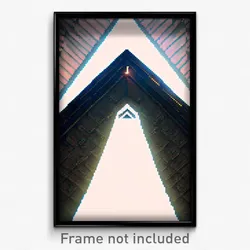Pixel Art Poster - Triangular Portal (8 Bit Psychedelic Trippy Video Game Print)