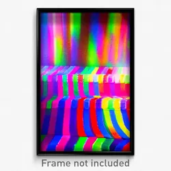 Pixel Art Poster - Multicolored Landing (8 Bit Psychedelic Video Game Print)