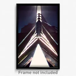Pixel Art Poster - Steel Pyramid (8 Bit Psychedelic Trippy Video Game Print)