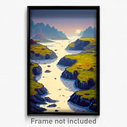 Pixel Art Poster - Worldly Bog (8 Bit Psychedelic Trippy Weird Video Game Print)