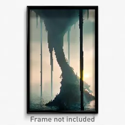 Pixel Art Poster - Awesome Abyss (8 Bit Psychedelic Trippy Video Game Print)