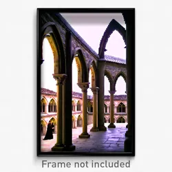 Pixel Art Poster - Faraway Cloister (8 Bit Psychedelic Trippy Video Game Print)