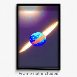 Pixel Art Poster - Blue Mars (8 Bit Psychedelic Trippy Weird Video Game Print)