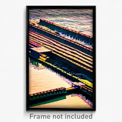 Pixel Art Poster - Humble Jetty (8 Bit Psychedelic Trippy Video Game Print)