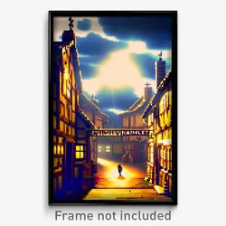 Pixel Art Poster - Wiry Hamlet (8 Bit Psychedelic Trippy Weird Video Game Print)