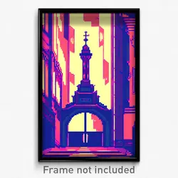 Pixel Art Poster - Villainous Chantry (8 Bit Psychedelic Video Game Print)