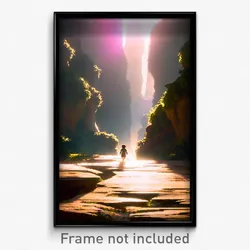 Pixel Art Poster - Treasured Chasm (8 Bit Psychedelic Trippy Video Game Print)
