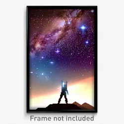 Pixel Art Poster - Starry Summit (8 Bit Psychedelic Trippy Video Game Print)