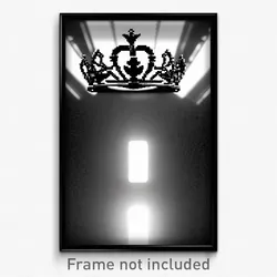 Pixel Art Poster - Black And White Crown (8 Bit Psychedelic Video Game Print)