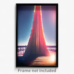 Pixel Art Poster - Monumental Delta (8 Bit Psychedelic Trippy Video Game Print)